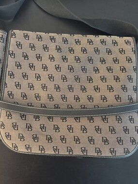 Vintage Dooney & Bourke Monogram brown Messenger Bag | Canvas Laptop Crossbody